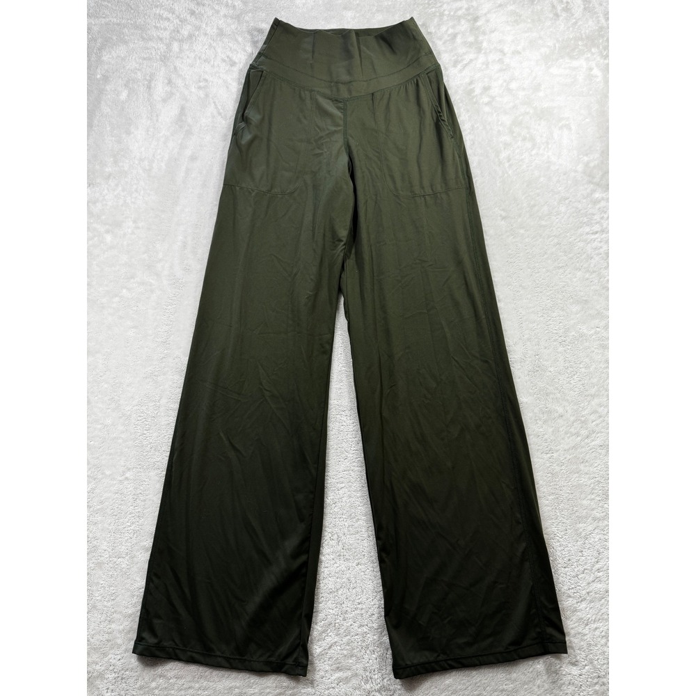 Halara Womens Wide Leg High Waisted Olive Green Pants XS Regular Meas: 22x31